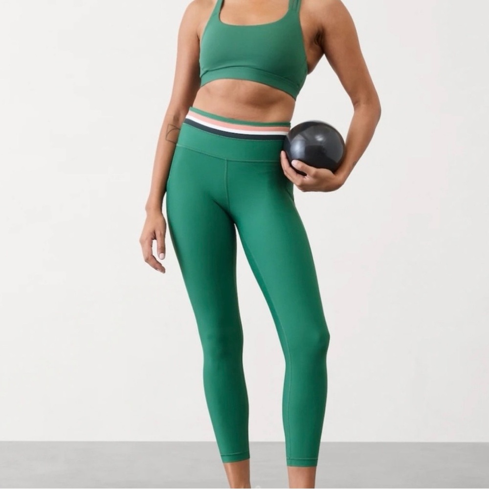Athleta Interval Stash High Rise 7/8 Legging — Green, Medium